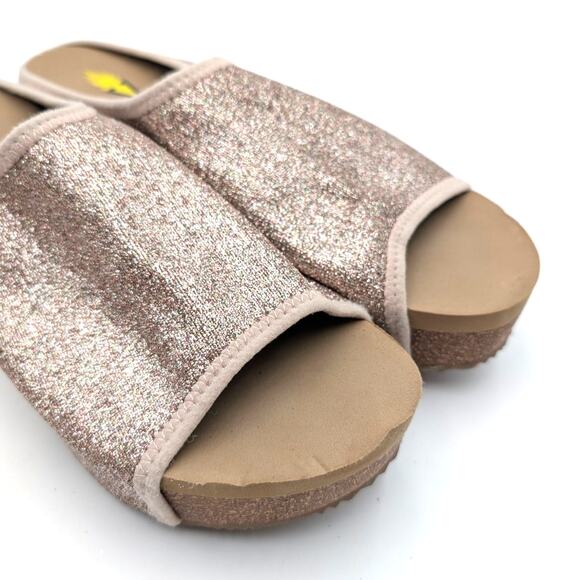 Volatile Festina Wedge Sandal Women's Slip-On Glitter Blush Size US7 EU37.5 - Picture 9 of 11
